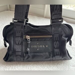 Diesel Vintage Y2K Black Logo Nylon Shoulder Bag